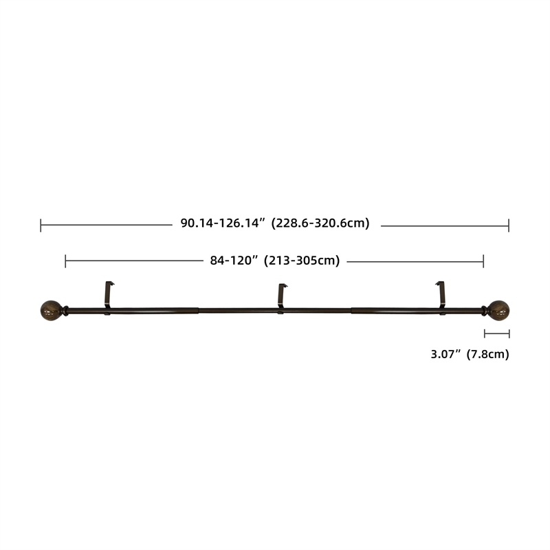 Tom Adjustable Single Curtain Rod 84