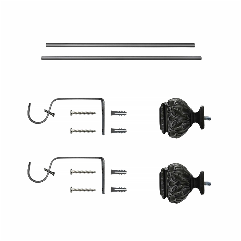 Peony Adjustable Single Curtain Rod 18