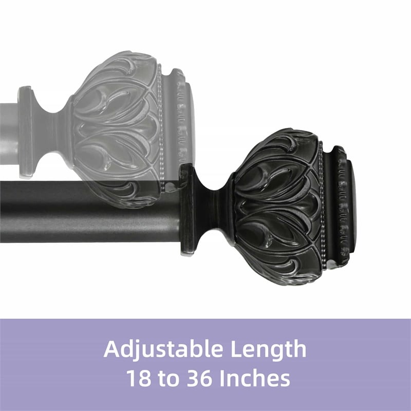Peony Adjustable Single Curtain Rod 18