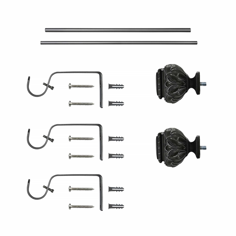 Peony Adjustable Single Curtain Rod 36