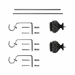 Peony Adjustable Single Curtain Rod 36