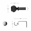 Peony Adjustable Single Curtain Rod 72