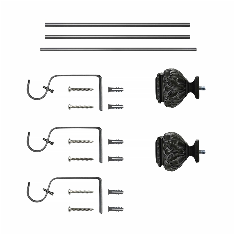 Peony Adjustable Single Curtain Rod 72