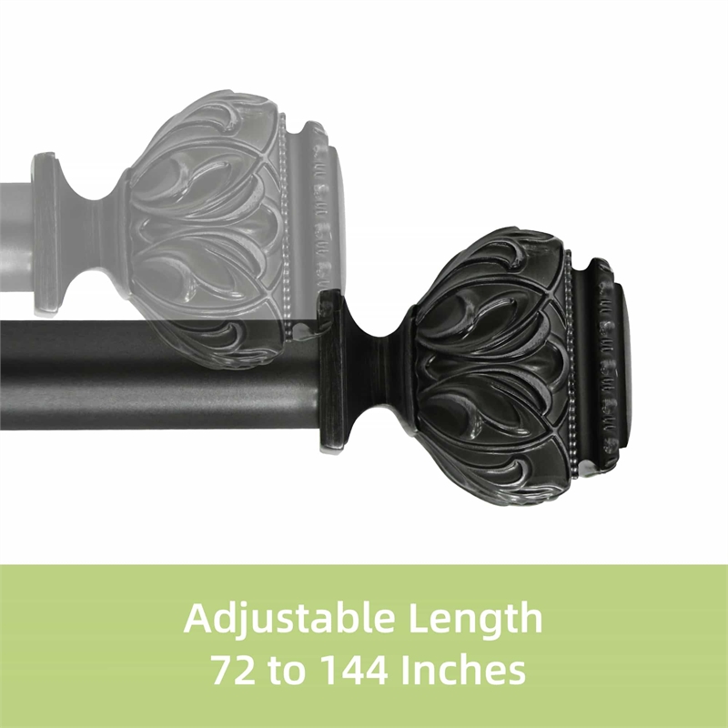 Peony Adjustable Single Curtain Rod 72