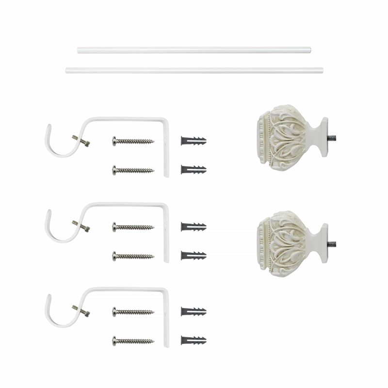 Peony Adjustable Single Curtain Rod 36