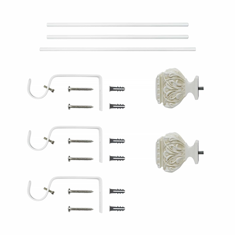 Peony Adjustable Single Curtain Rod 72