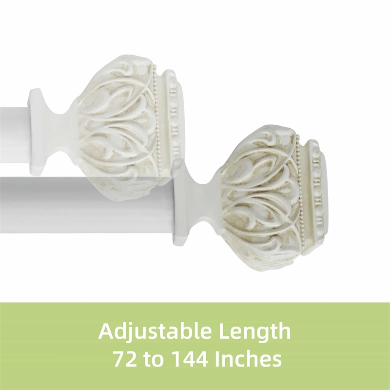 Peony Adjustable Single Curtain Rod 72