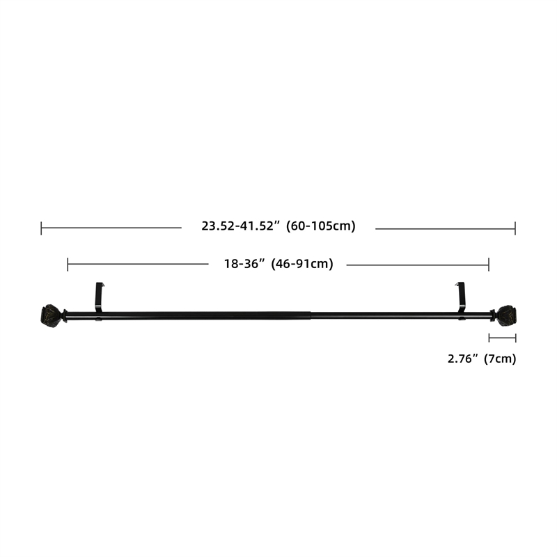 Peony Adjustable Single Curtain Rod 18