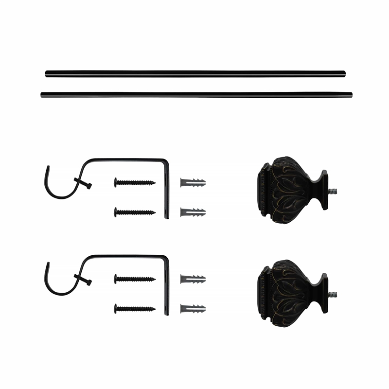Peony Adjustable Single Curtain Rod 18