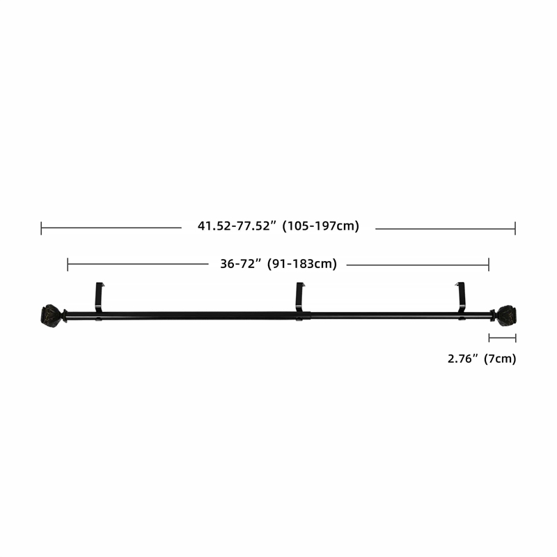 Peony Adjustable Single Curtain Rod 36