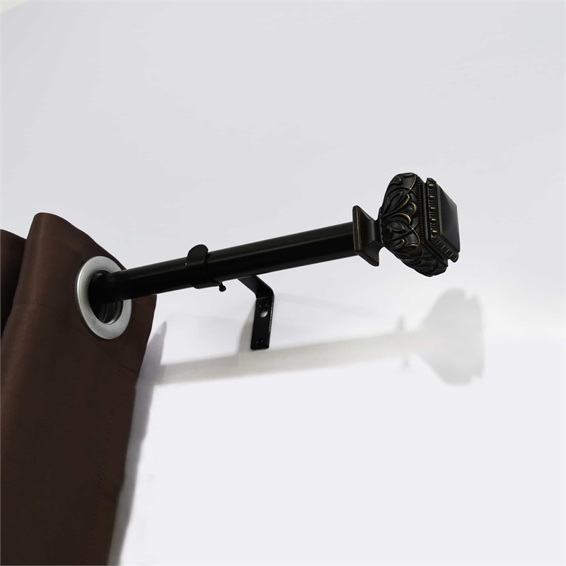 Peony Adjustable Single Curtain Rod 36