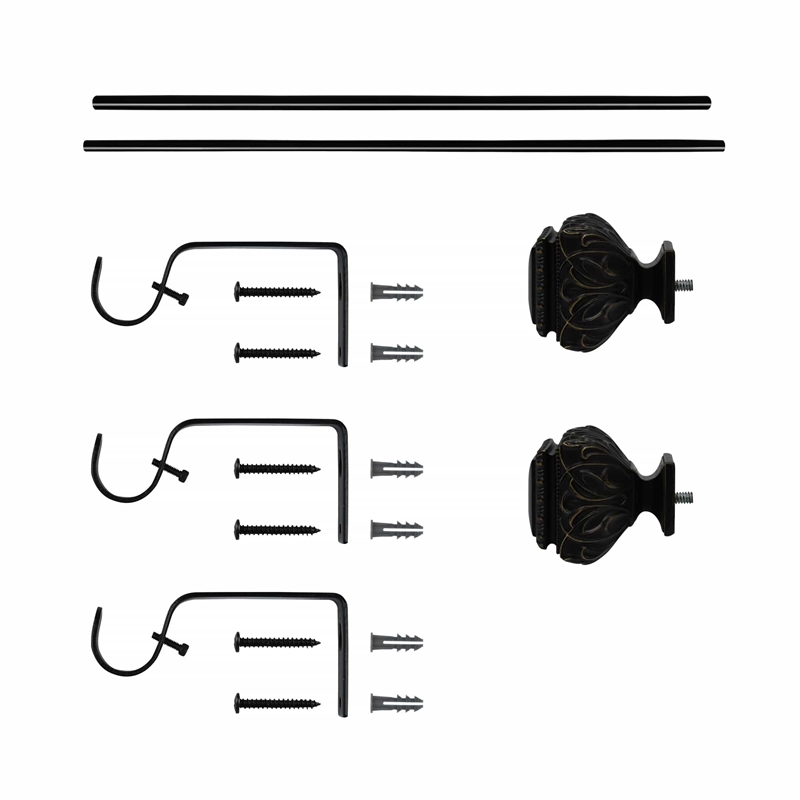 Peony Adjustable Single Curtain Rod 36