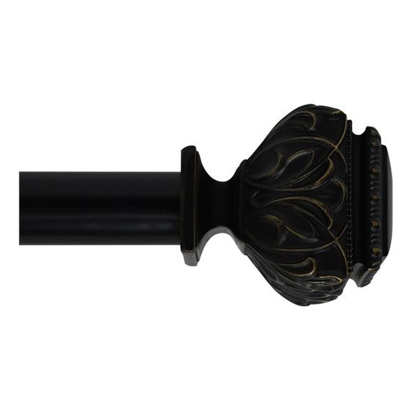 Peony Adjustable Single Curtain Rod 36