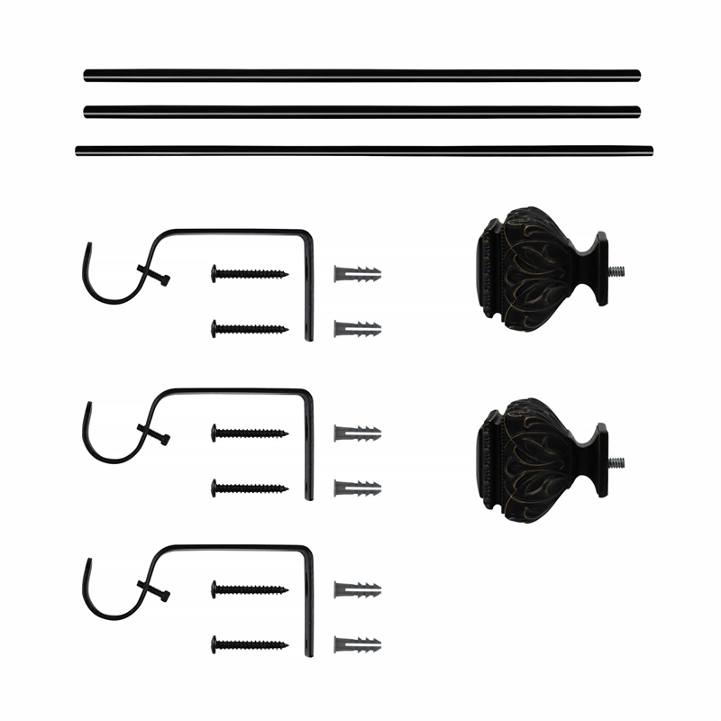 Peony Adjustable Single Curtain Rod 72