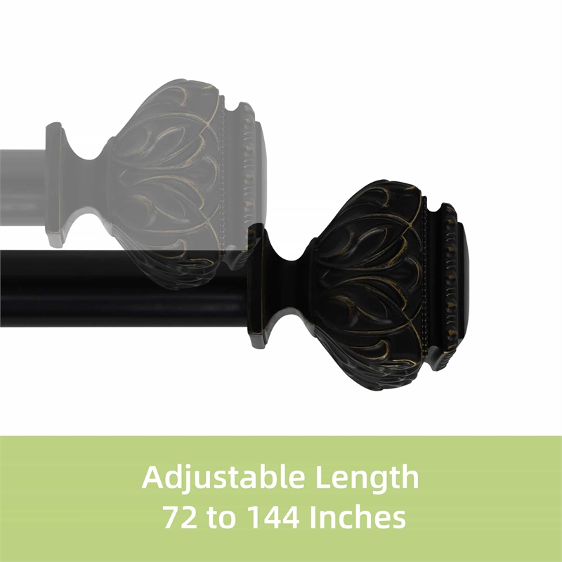 Peony Adjustable Single Curtain Rod 72