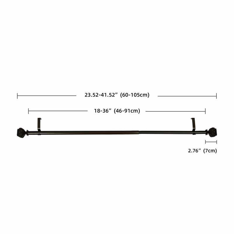 Peony Adjustable Single Curtain Rod 18