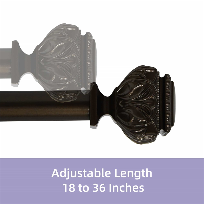 Peony Adjustable Single Curtain Rod 18