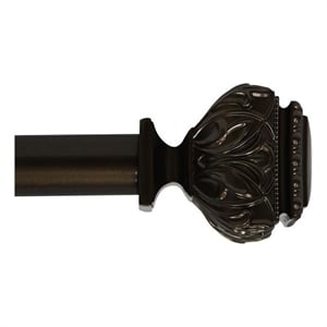 Peony Adjustable Single Curtain Rod 18&quot to 36&quot-Bronze
