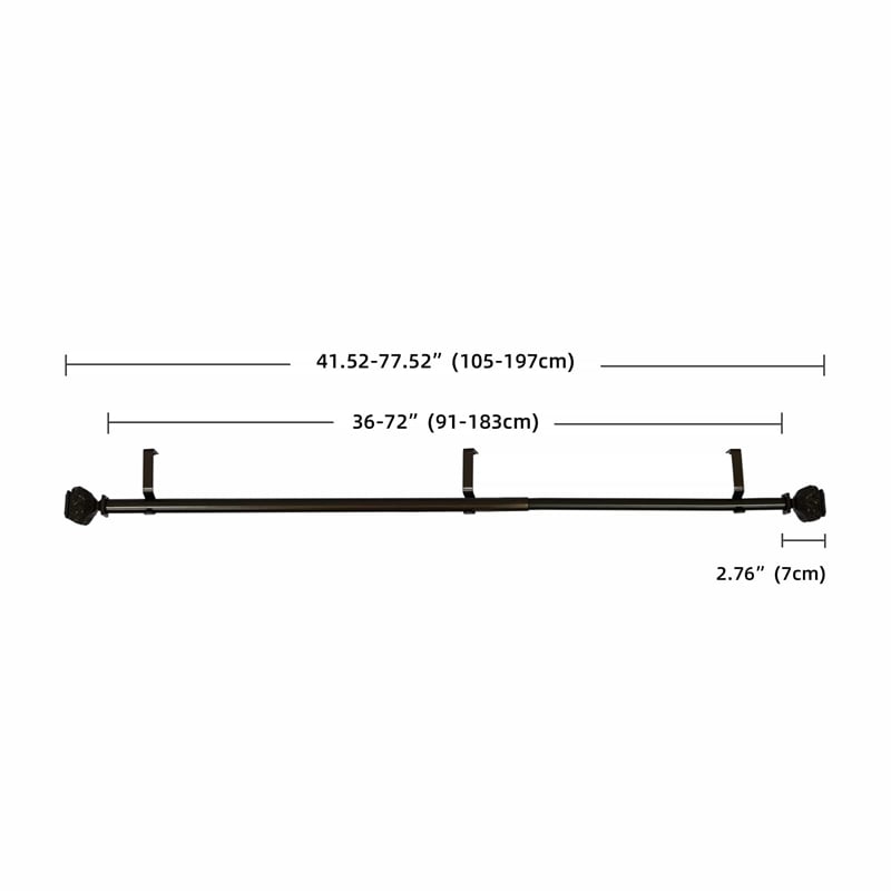 Peony Adjustable Single Curtain Rod 36