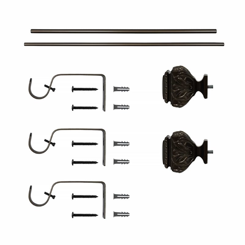 Peony Adjustable Single Curtain Rod 36