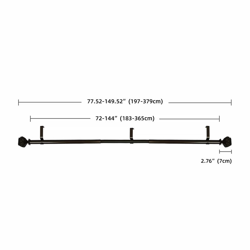 Peony Adjustable Single Curtain Rod 72