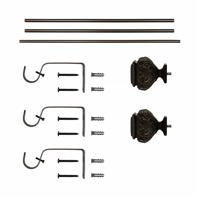 Peony Adjustable Single Curtain Rod 72
