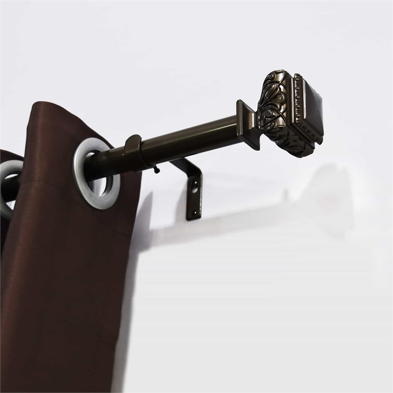 Peony Adjustable Single Curtain Rod 72
