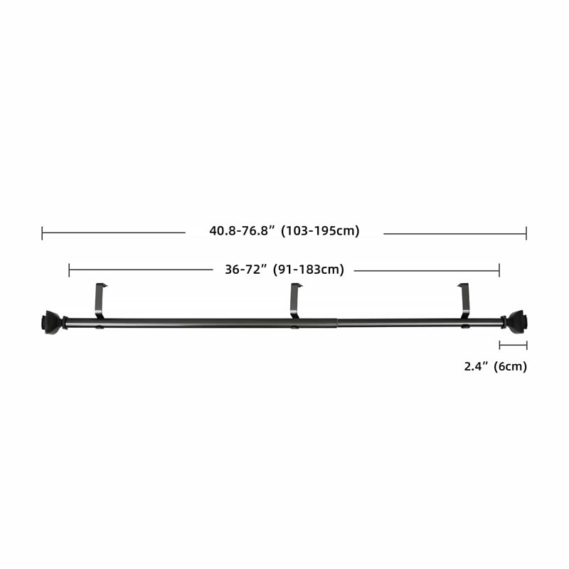 Bruce Adjustable Single Curtain Rod 36