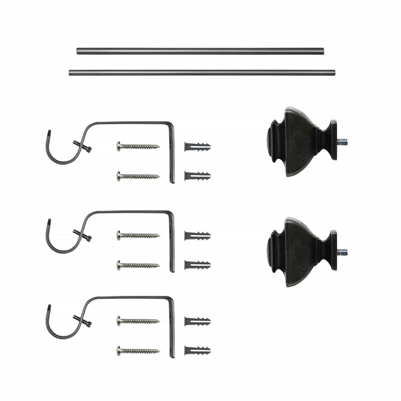 Bruce Adjustable Single Curtain Rod 36