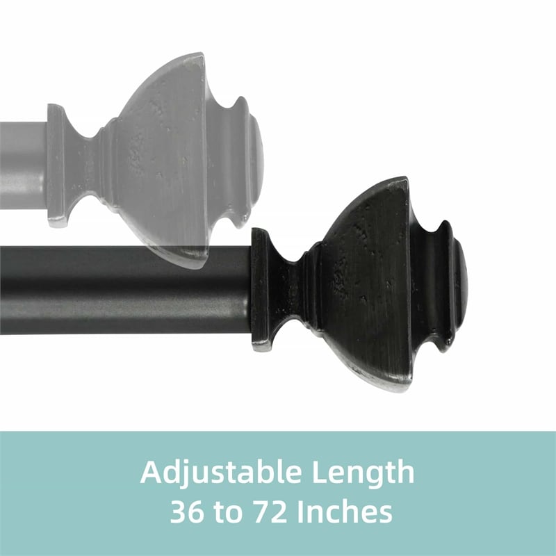 Bruce Adjustable Single Curtain Rod 36