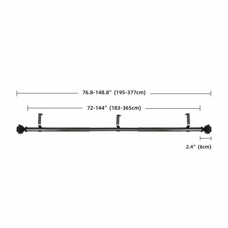 Bruce Adjustable Single Curtain Rod 72