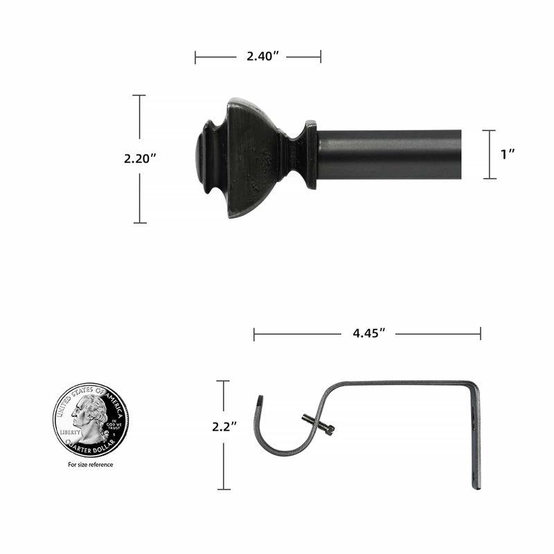 Bruce Adjustable Single Curtain Rod 72