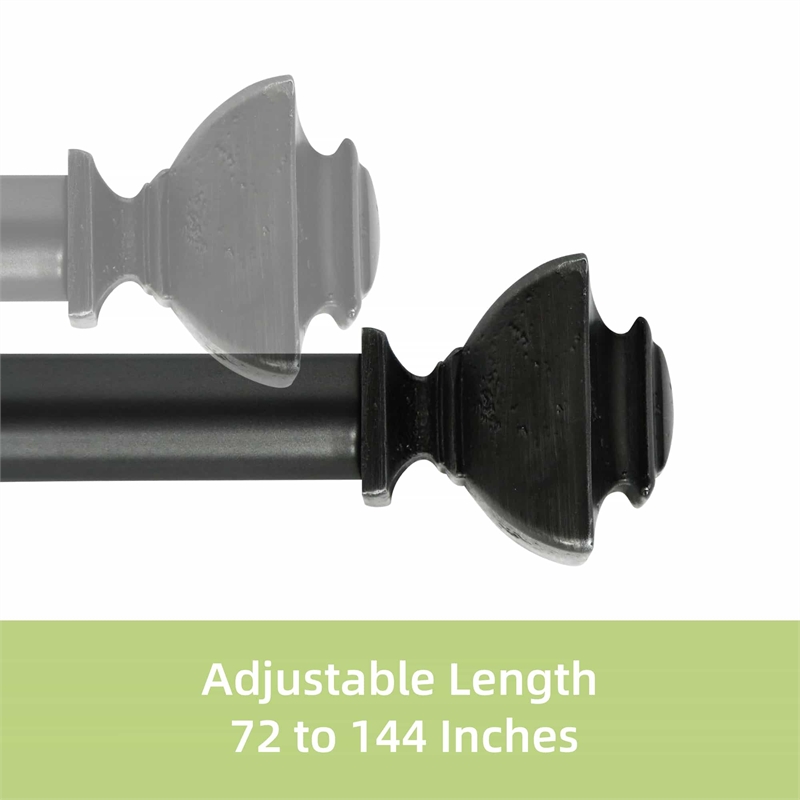 Bruce Adjustable Single Curtain Rod 72