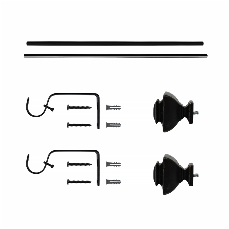 Bruce Adjustable Single Curtain Rod 18
