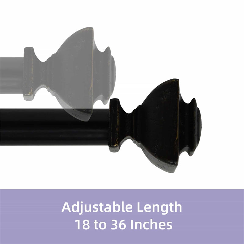 Bruce Adjustable Single Curtain Rod 18