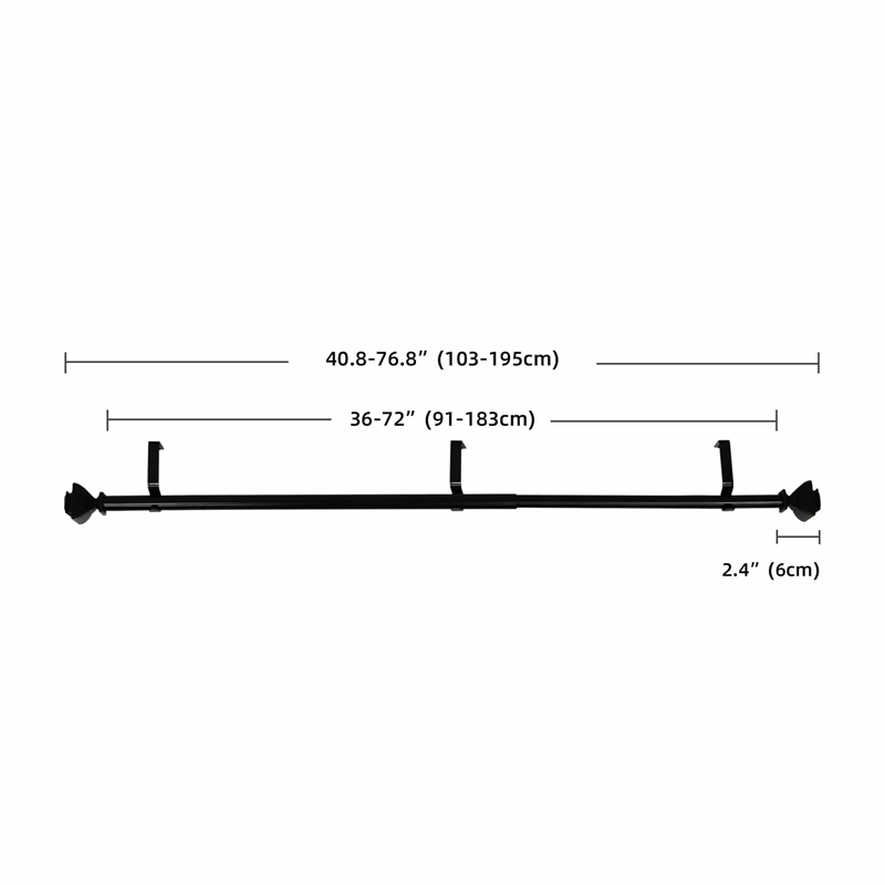 Bruce Adjustable Single Curtain Rod 36