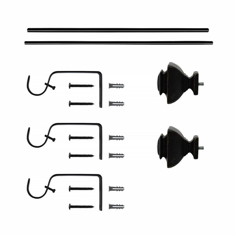 Bruce Adjustable Single Curtain Rod 36