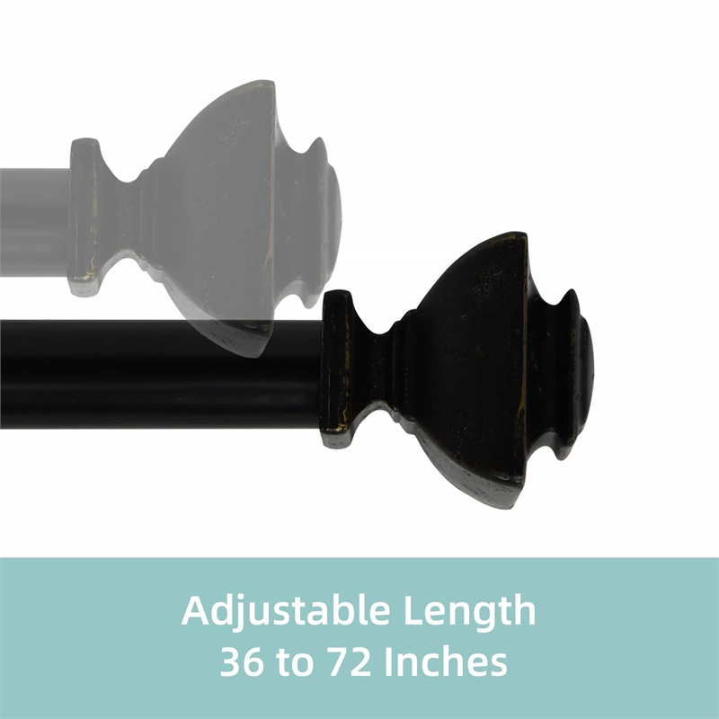 Bruce Adjustable Single Curtain Rod 36