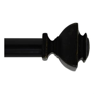 Bruce Adjustable Single Curtain Rod 36&quot to 72&quot-Black