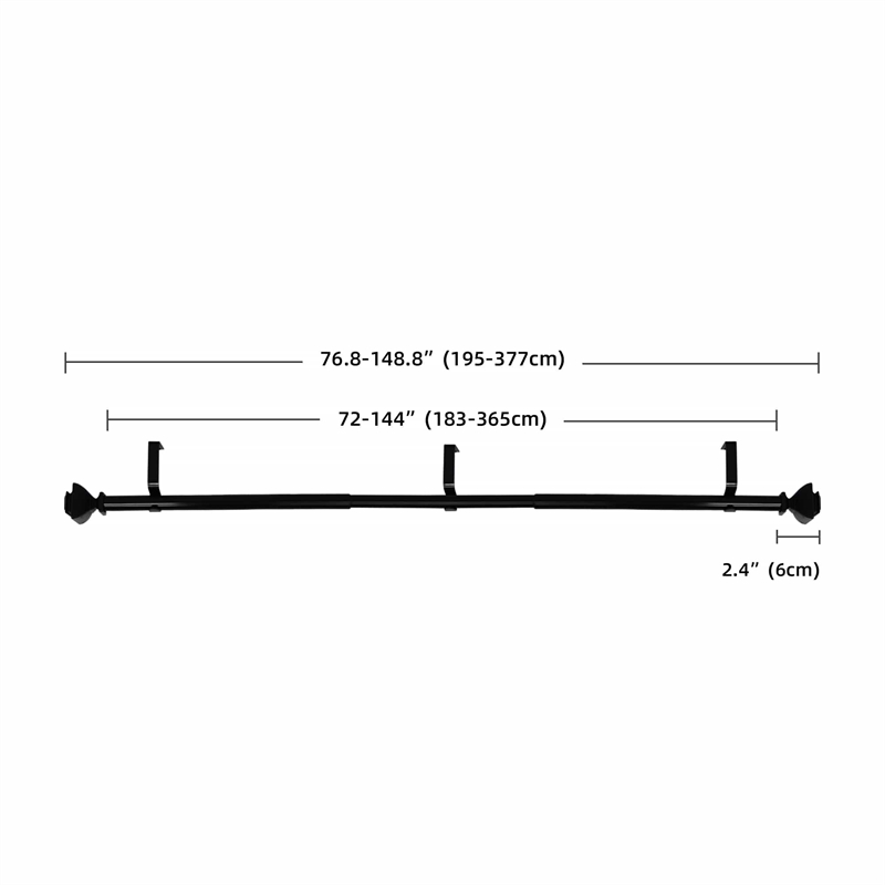 Bruce Adjustable Single Curtain Rod 72