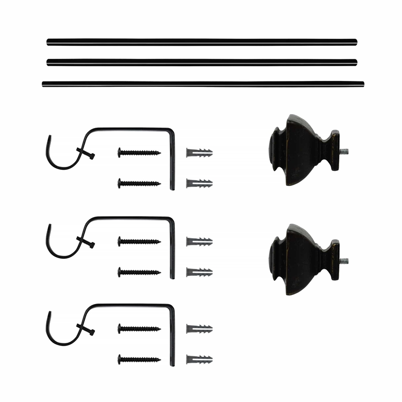 Bruce Adjustable Single Curtain Rod 72