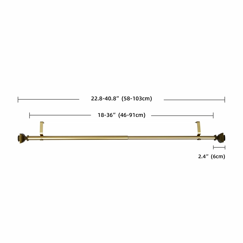 Bruce Adjustable Single Curtain Rod 18