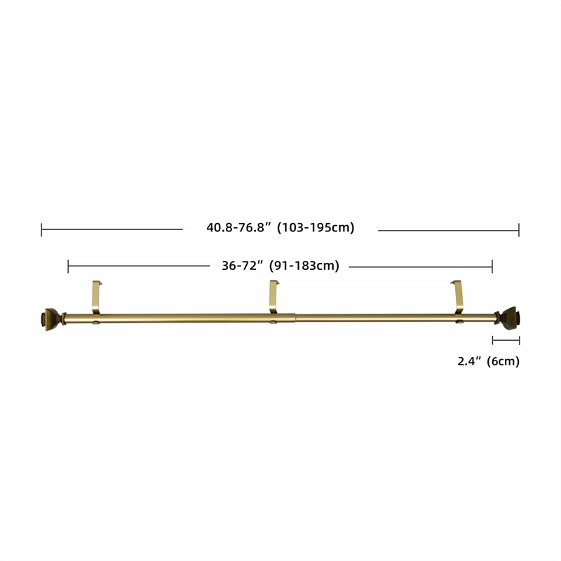 Bruce Adjustable Single Curtain Rod 36