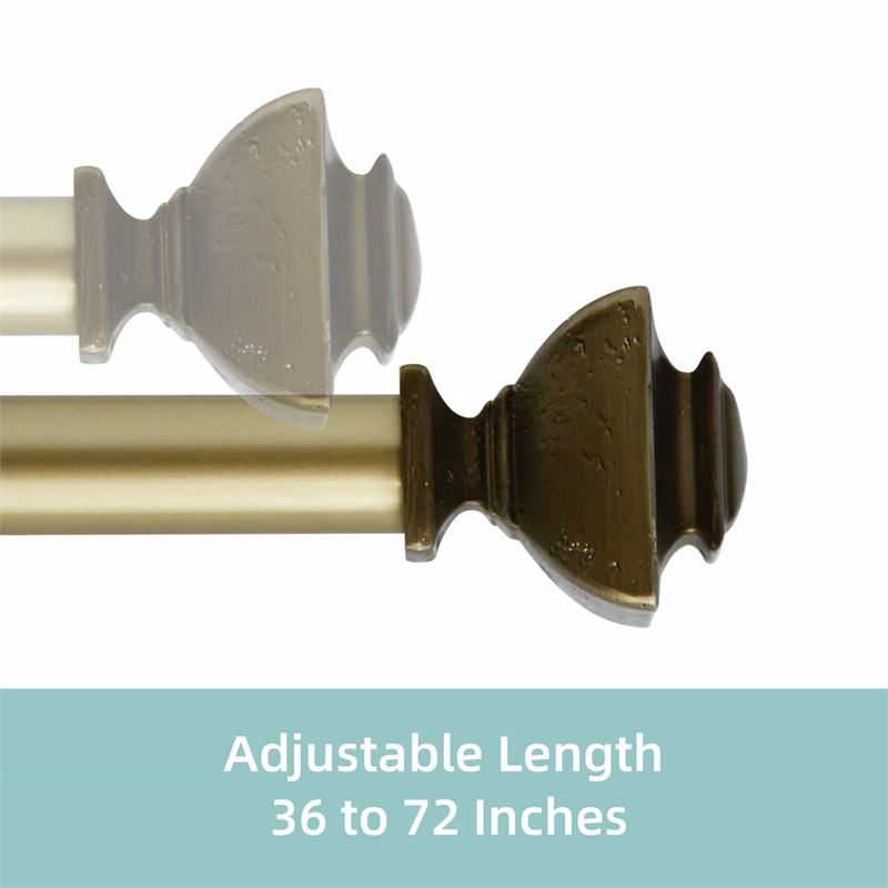 Bruce Adjustable Single Curtain Rod 36