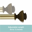 Bruce Adjustable Single Curtain Rod 36