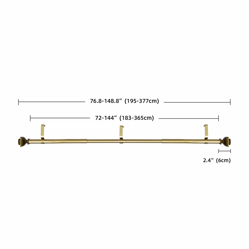 Bruce Adjustable Single Curtain Rod 72