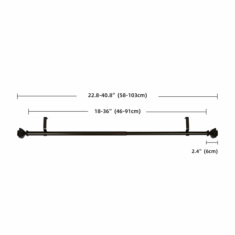 Bruce Adjustable Single Curtain Rod 18
