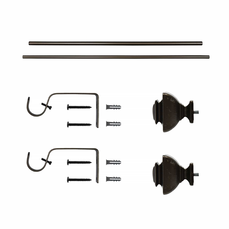 Bruce Adjustable Single Curtain Rod 18