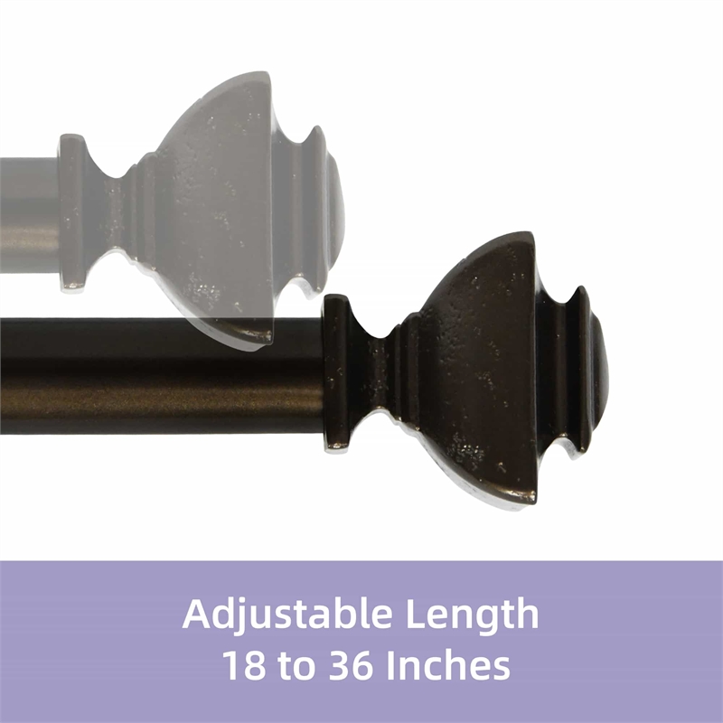 Bruce Adjustable Single Curtain Rod 18