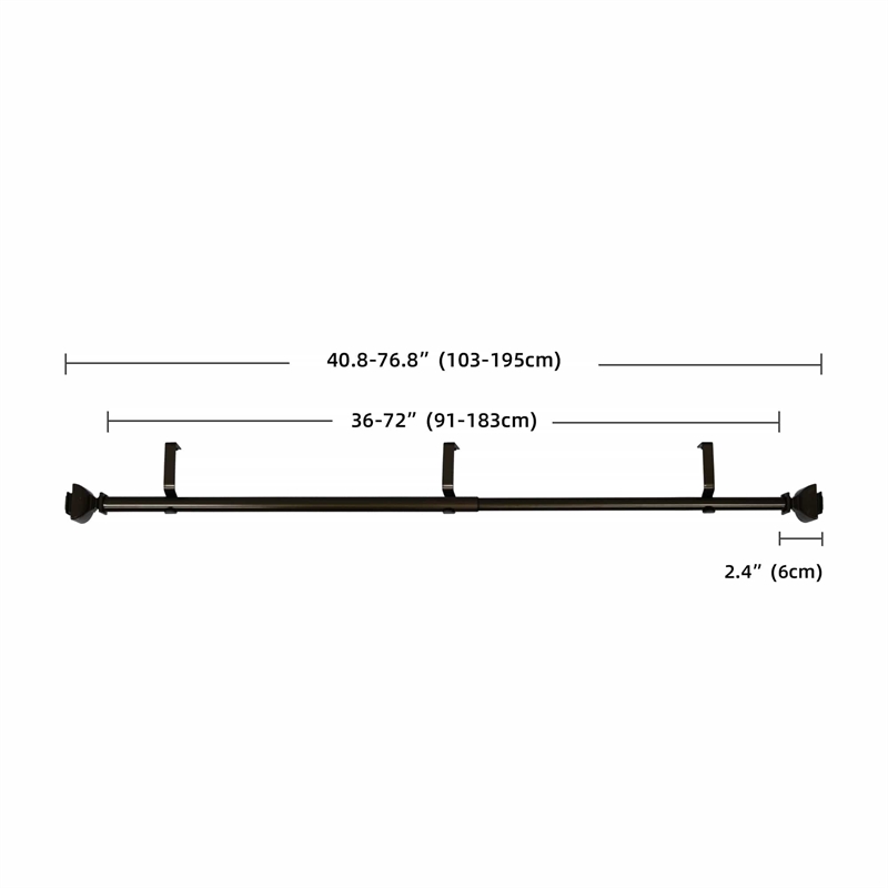 Bruce Adjustable Single Curtain Rod 36